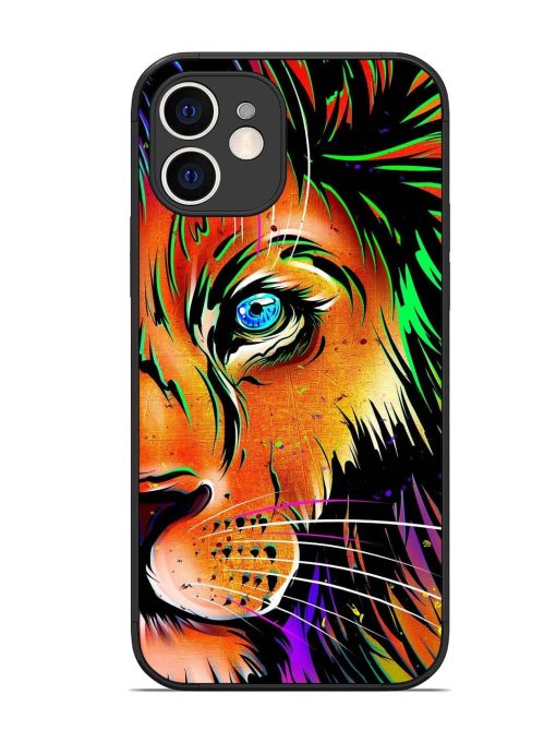 Colorful Lion Design Glossy Metal TPU Phone Cover for Apple Iphone 12 Edge Zapvi