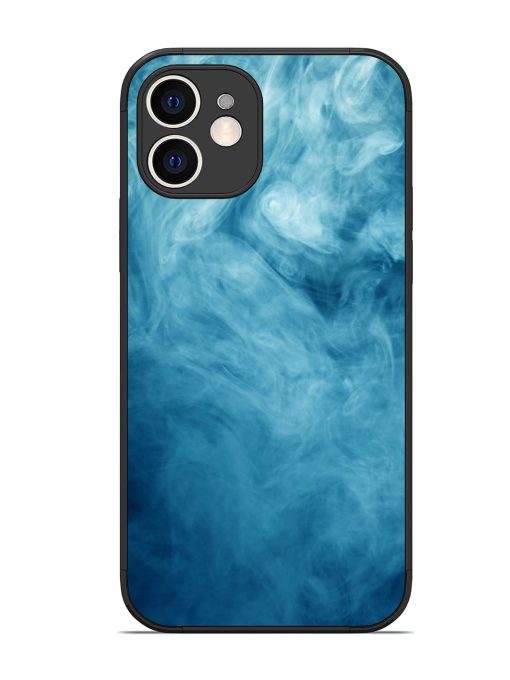 Blue Smoke Art Glossy Metal Phone Cover for Apple Iphone 12 Edge Zapvi