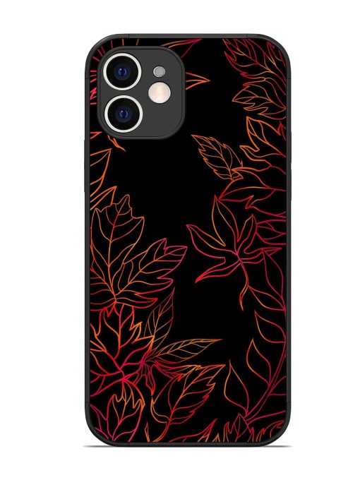 Red Floral Pattern Glossy Metal Phone Cover for Apple Iphone 12 Edge Zapvi