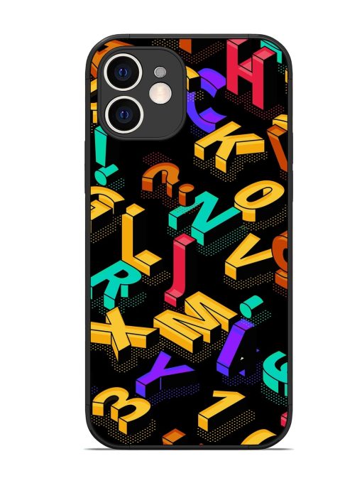 Seamless Pattern With Letters Glossy Metal Phone Cover for Apple Iphone 12 Edge Zapvi