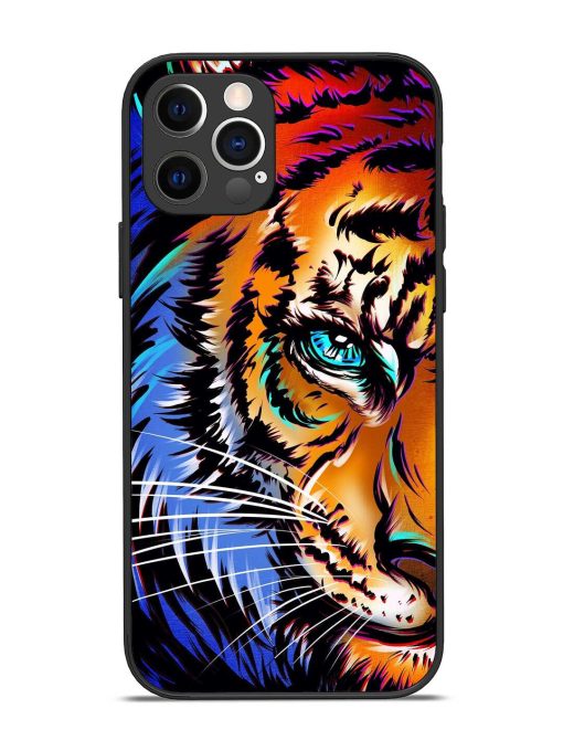 Colorful Lion Art Glossy Metal Phone Cover for Apple Iphone 12 Pro Edge Zapvi