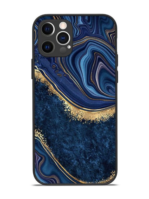 Abstract Background Blue Glossy Metal TPU Phone Cover for Apple Iphone 12 Pro Edge Zapvi