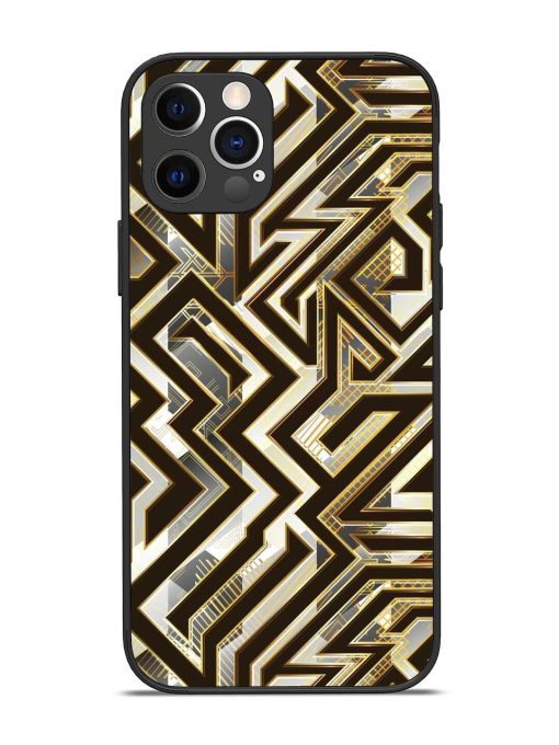 Technology Geometric Seamless Glossy Metal Phone Cover for Apple Iphone 12 Pro Edge Zapvi