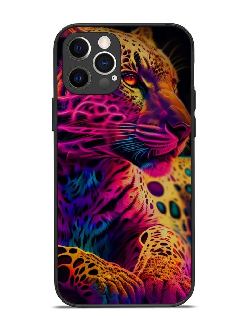 Leopard Art Glossy Metal Phone Cover for Apple Iphone 12 Pro Edge Zapvi