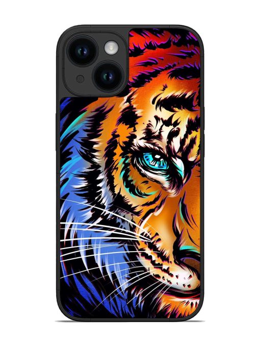 Colorful Lion Art Glossy Metal Phone Cover for Apple Iphone 14 Edge Zapvi