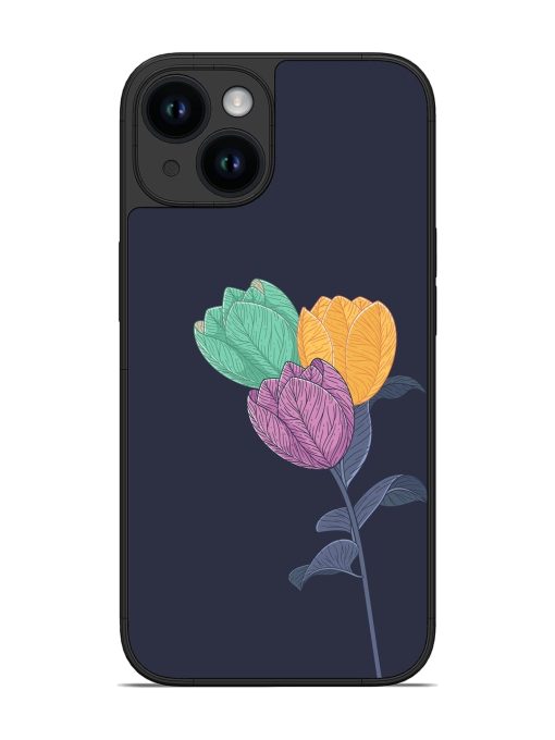 Flower Vector Glossy Metal Phone Cover for Apple Iphone 14 Edge Zapvi