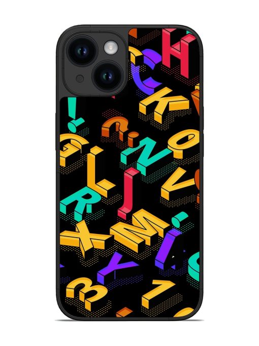 Seamless Pattern With Letters Glossy Metal Phone Cover for Apple Iphone 14 Edge Zapvi