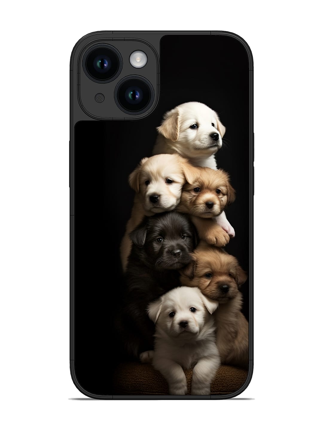Cute Baby Dogs Glossy Metal Phone Cover for Apple Iphone 14 1 Cute Baby Dogs Glossy Metal Phone Cover for Apple Iphone 14 Edge Zapvi