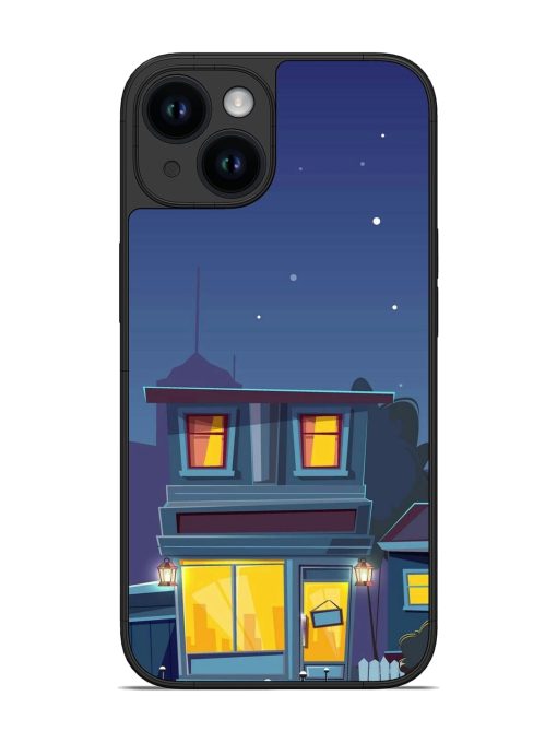 Vector Night House Glossy Metal Phone Cover for Apple Iphone 14 Edge Zapvi