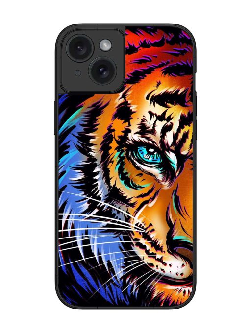 Colorful Lion Art Glossy Metal Phone Cover for Apple Iphone 15 Plus Edge Zapvi