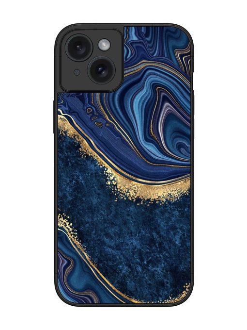 Abstract Background Blue Glossy Metal TPU Phone Cover for Apple Iphone 15 Plus Edge Zapvi