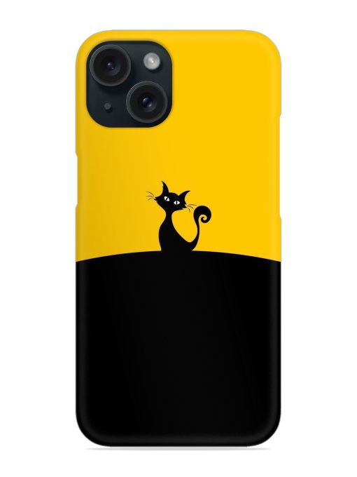 Black Yellow Cat Cartoon Snap Case Edge Zapvi