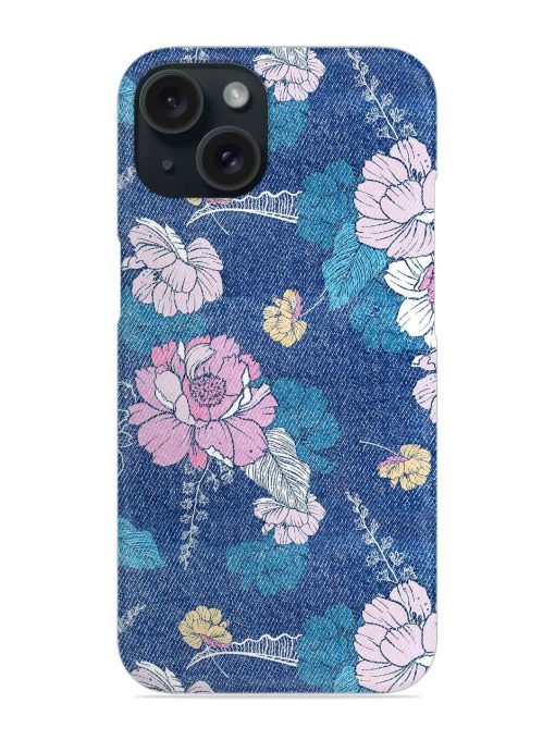 Denim Floral Background Snap Case Edge Zapvi